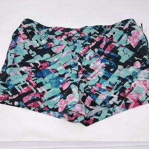 Fabletics Black Blue Pink Athletic Running Shorts Size Large Excellent Condition